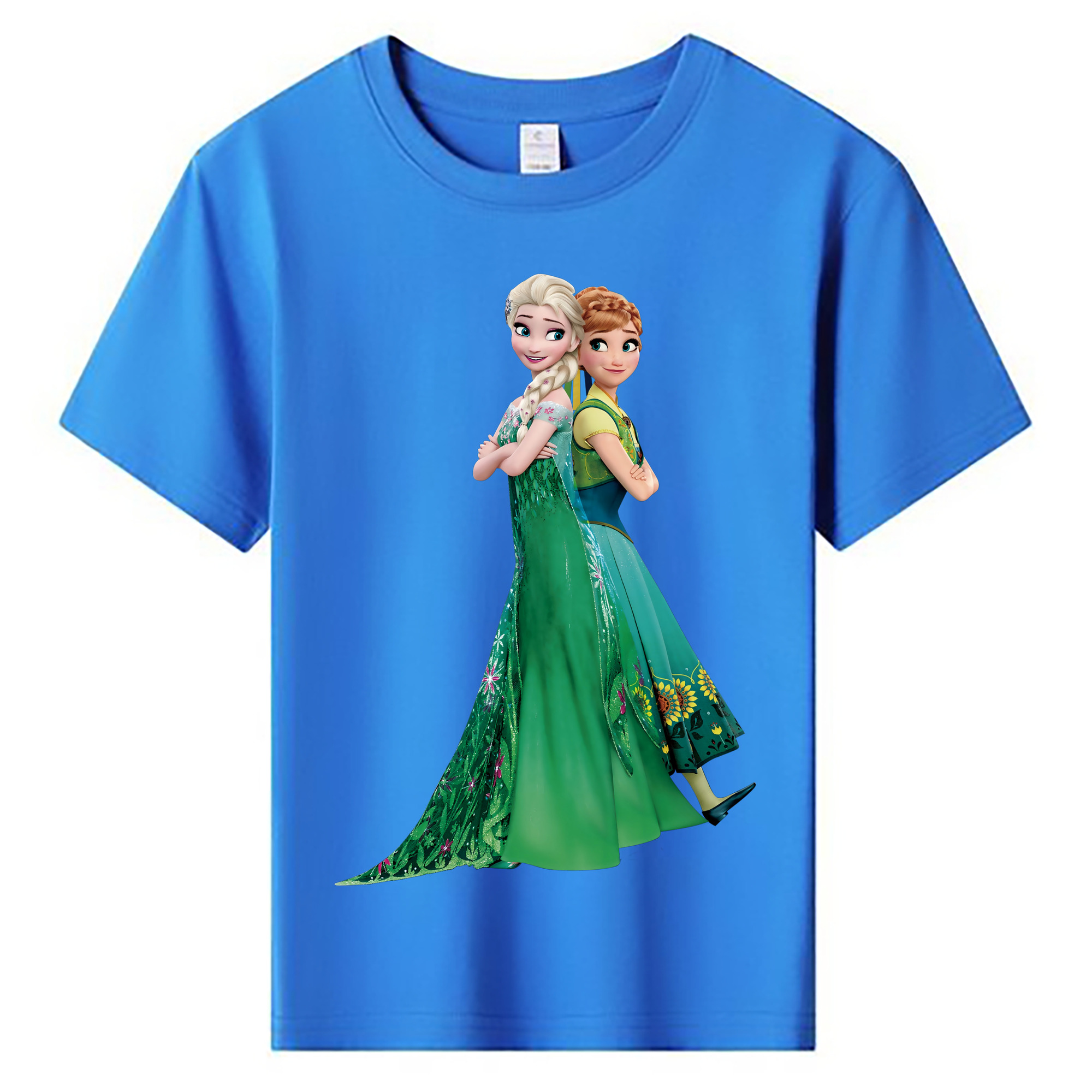 （画像用） アナと雪の女王 アンナ エルサ Frozen Anna Elsa 綿100％キッズTシャツ（フロントプリント）